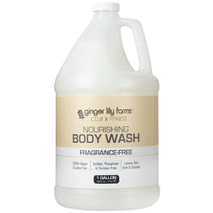 Ginger Lily Farms Club & Fitness Nourishing Body Wash bottle front showing vegan formula