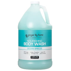 Ginger Lily Farms Club and Fitness Ocean Breeze bottle pour for easy gym refills
