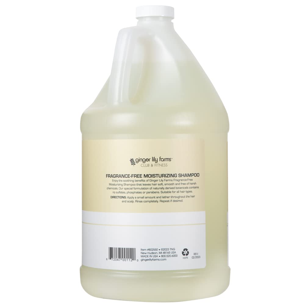 Ginger Lily Farms Club & Fitness shampoo lather close-up shows rich, gentle cleansing for sensitive scalps.