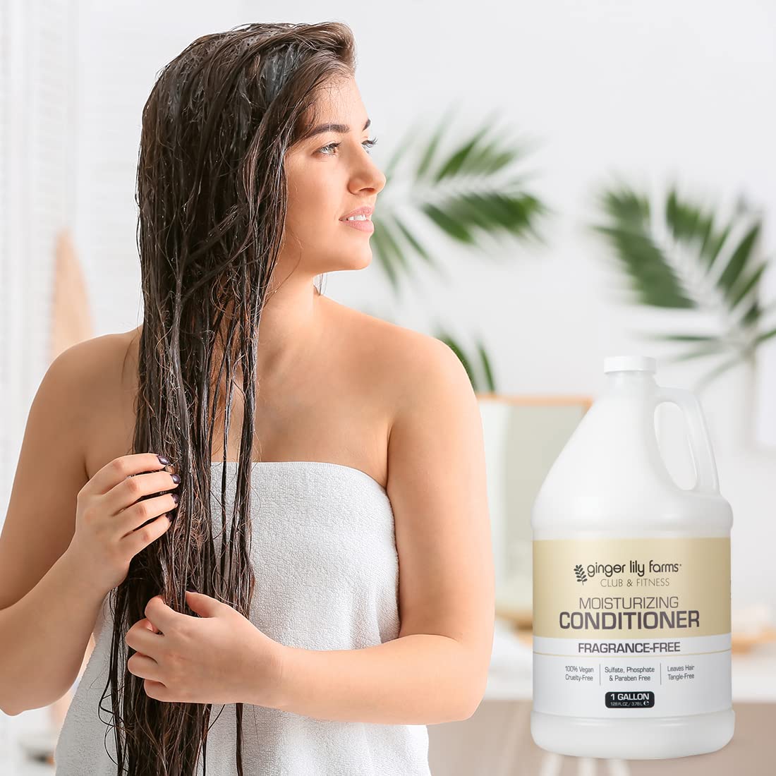 Ginger Lily Farms conditioner delivering silky hair finish