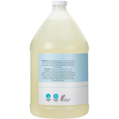 Ginger Lily Farms gallon packaging highlights eco-friendly waste reduction and locker room convenience.