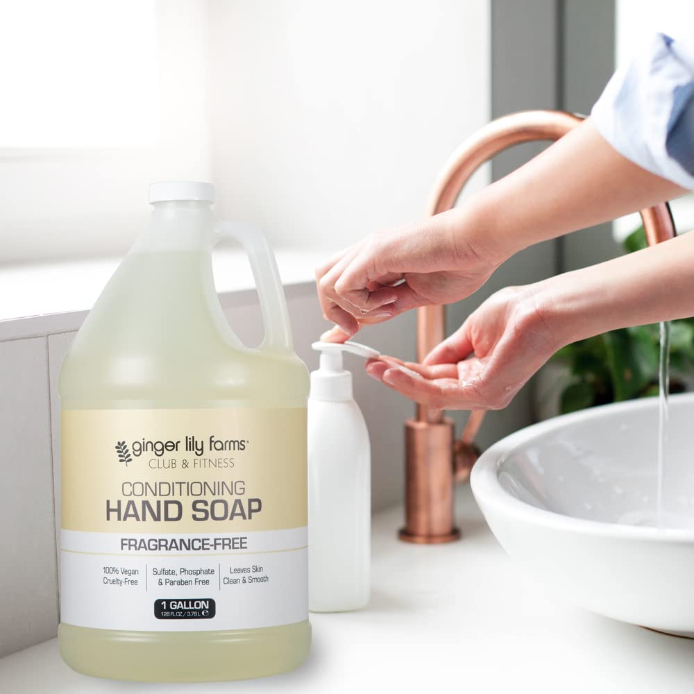 Ginger Lily Farms recyclable gallon packaging to help reduce plastic waste.