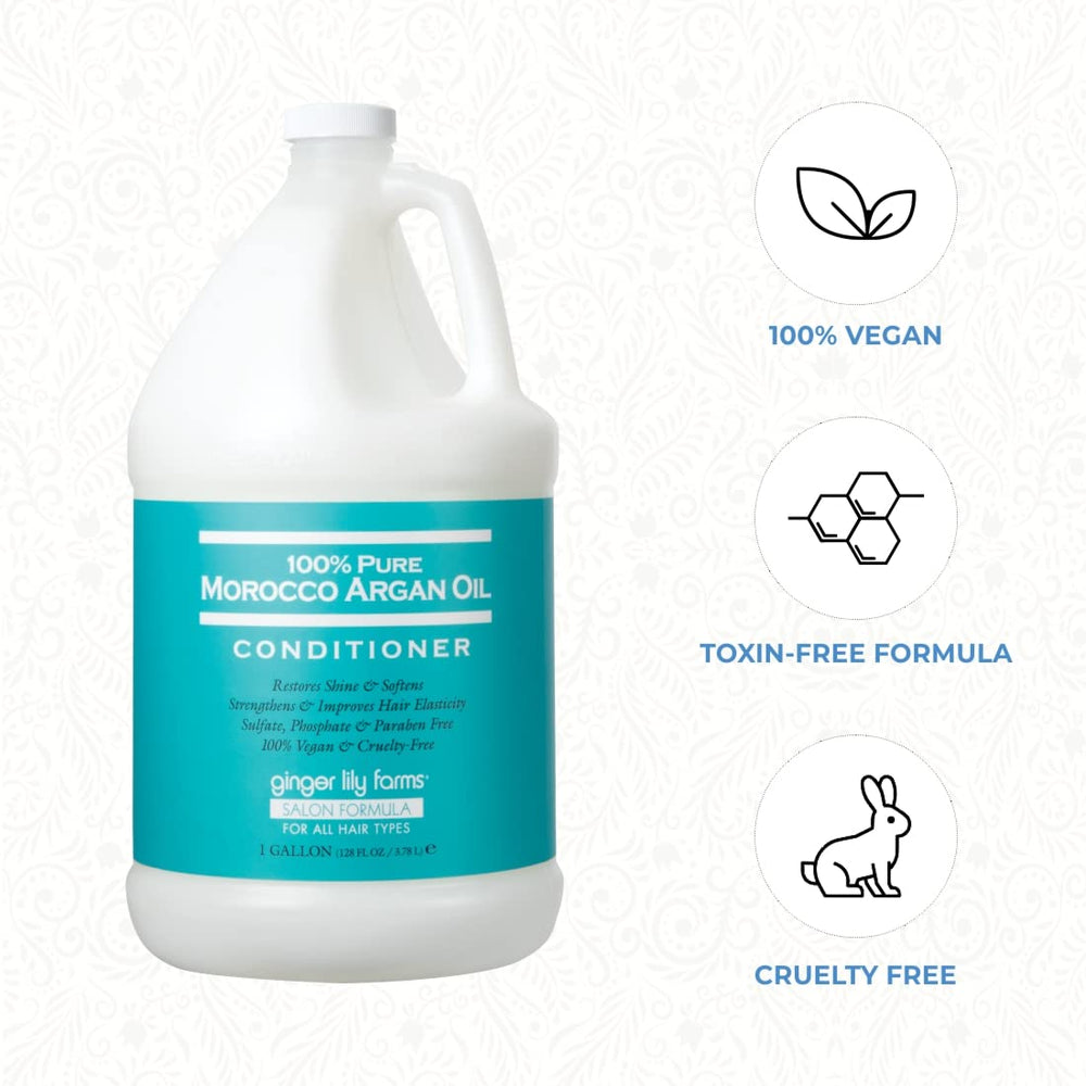 Gallon refill packaging from Ginger Lily Farms reduces plastic waste and saves space.