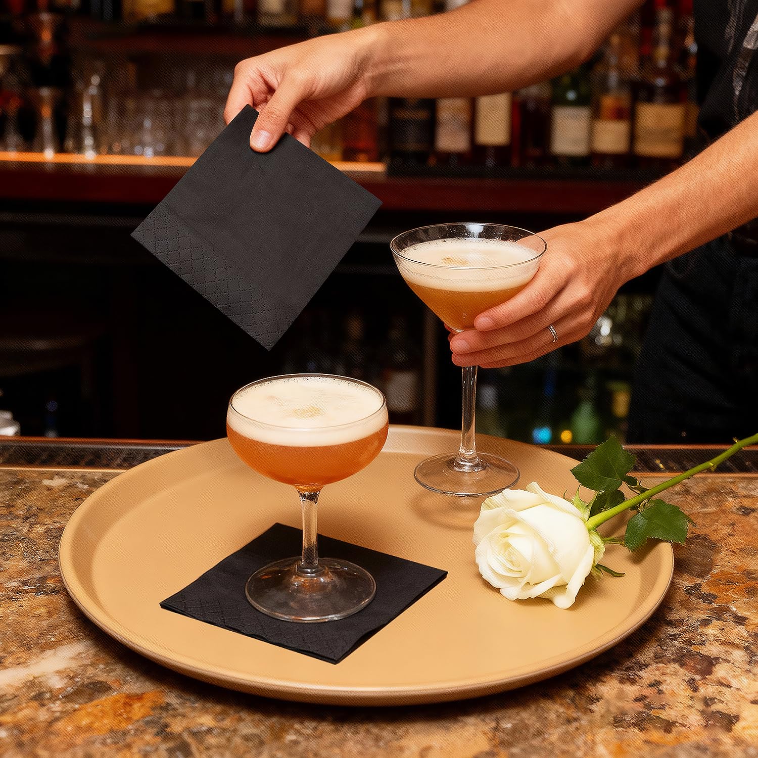 Ginkgo disposable napkins make cleanup quick and hassle-free after events.