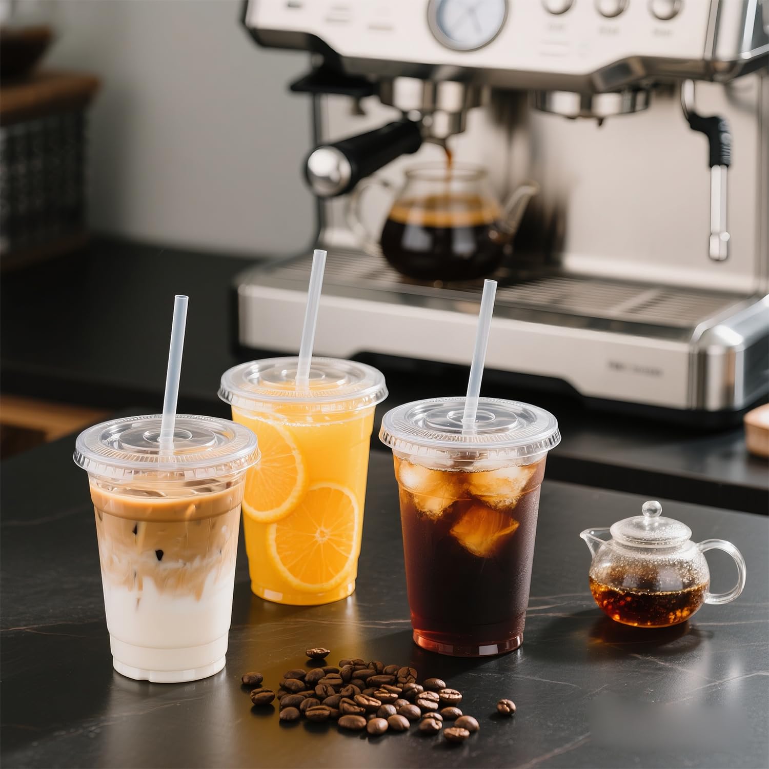 Ginkgo durable PET cups resist cracking for cold beverages.