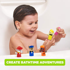 Ginsey PAW Patrol puppets on a child’s finger for interactive storytelling.