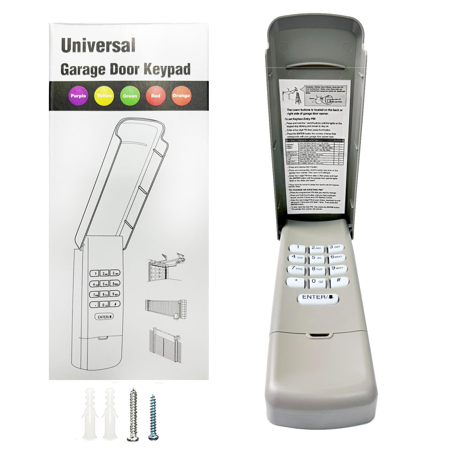 GIOATY universal keypad front view with large backlit keys for easy entry.