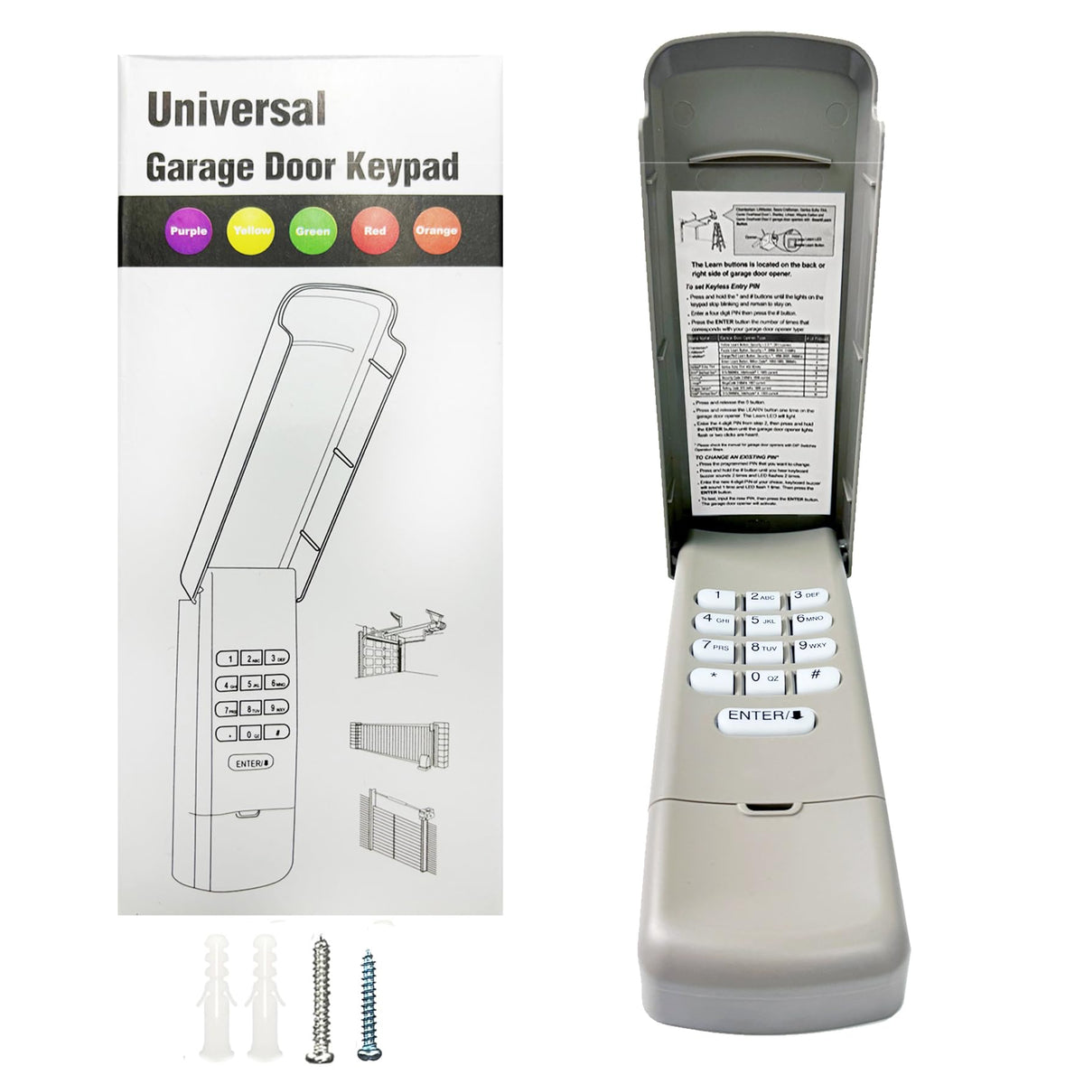 GIOATY universal keypad front view with large backlit keys for easy entry.