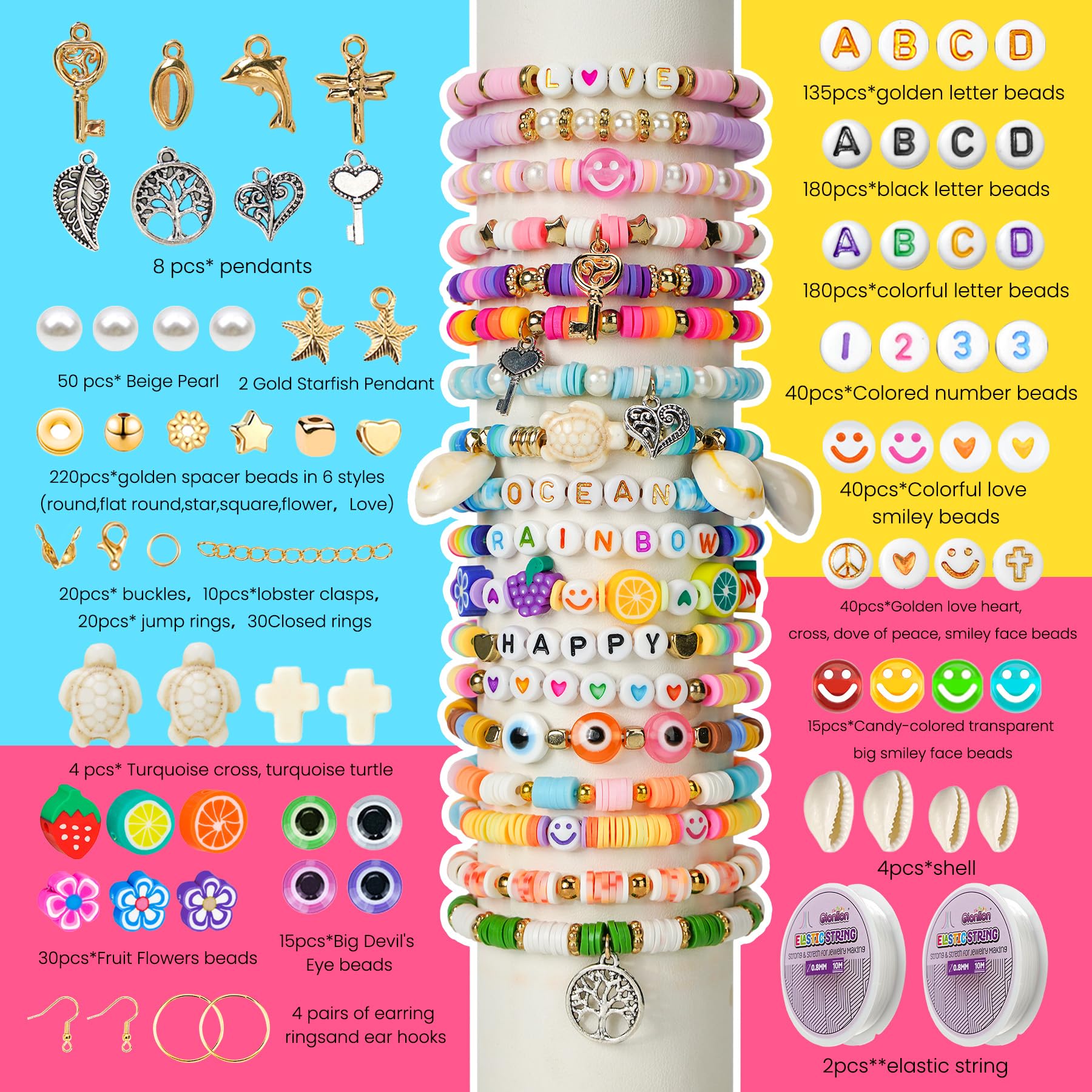 Gionlion charms and pendants assortment boosts custom bracelet designs
