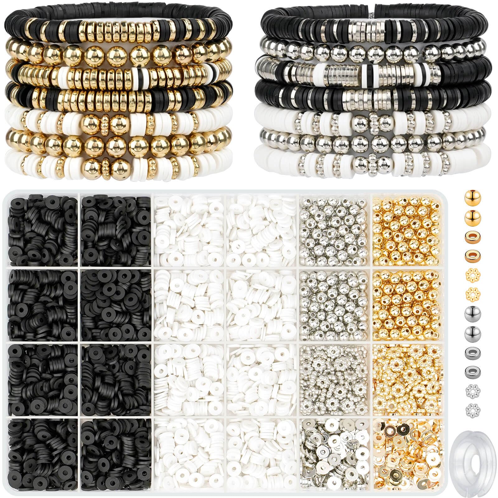 Gionlion clay beads bracelet kit enables DIY jewelry projects with customizable colors.