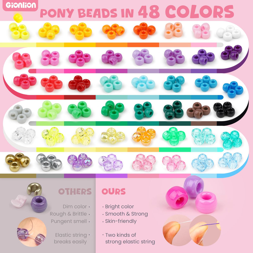 Gionlion number beads, 140pcs, create themed patterns and messages.