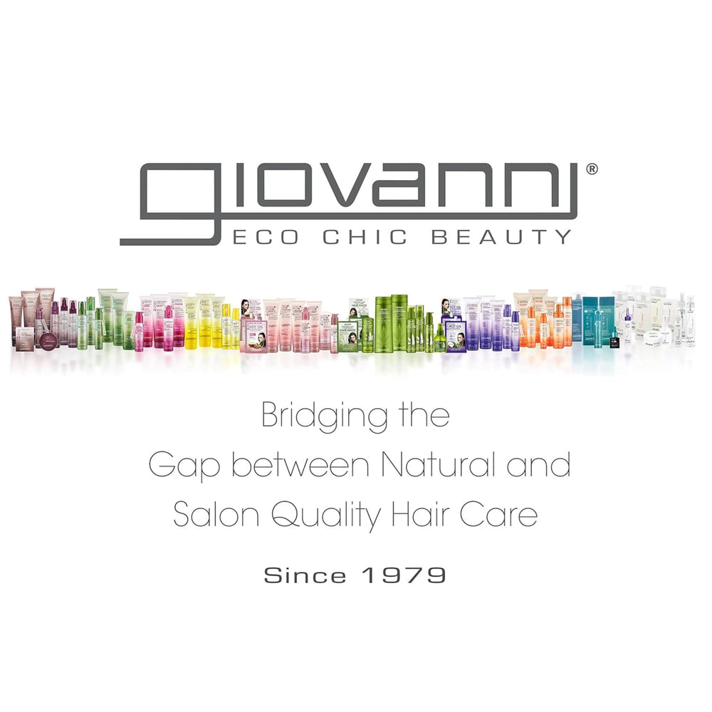 GIOVANNI Smoothing Castor Oil Shampoo packaging with vegan certification badge