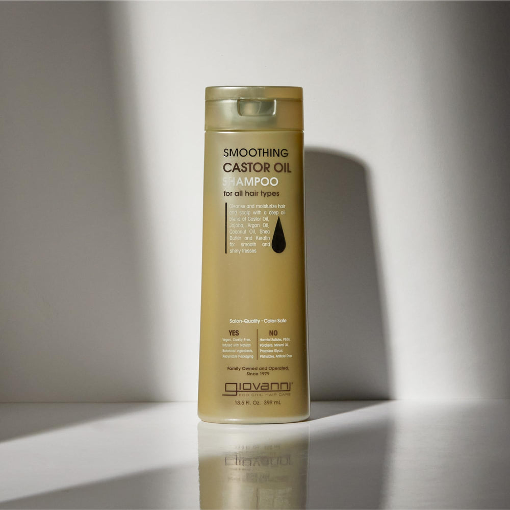 GIOVANNI Smoothing Castor Oil Shampoo rich lather shows hydrating cleansing for frizz control