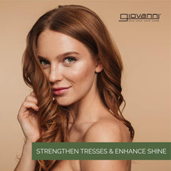 Conditioner tube ready to smooth and hydrate curly hair with Giovanni Tea Tree Triple Treat