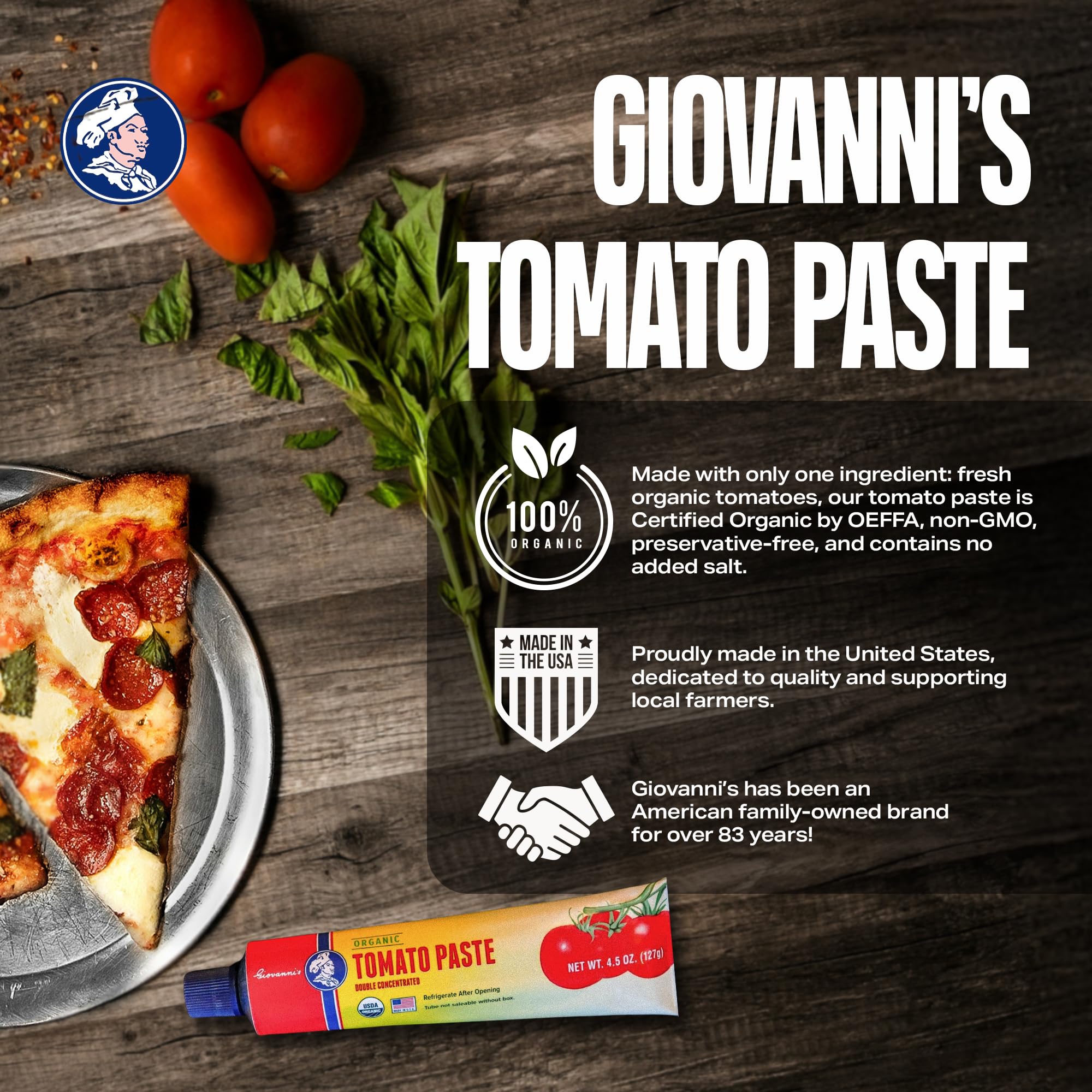 Giovanni's Organics pour shot demonstrates easy use in sauces.