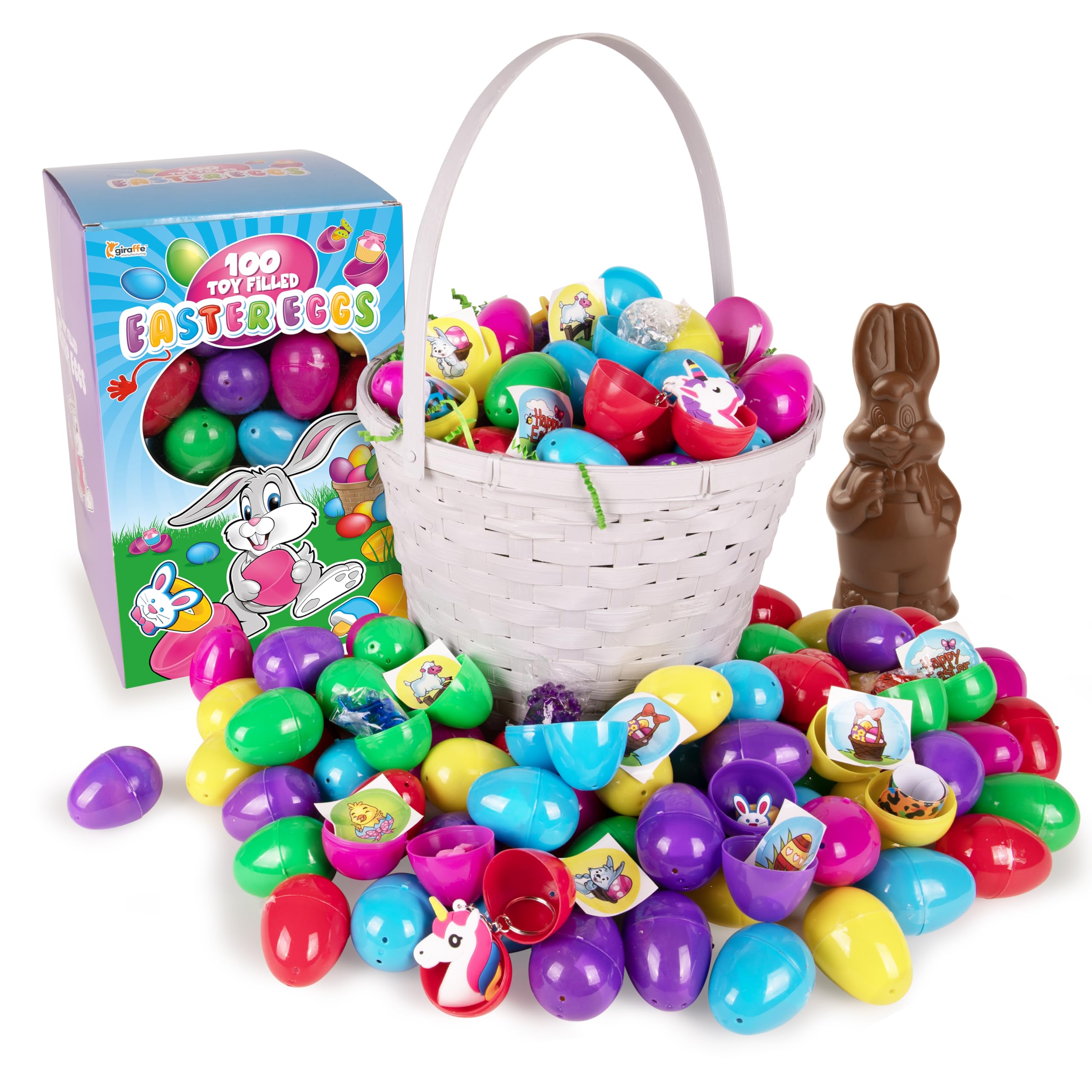 Giraffe eggs are durable plastic and easy to clean and store