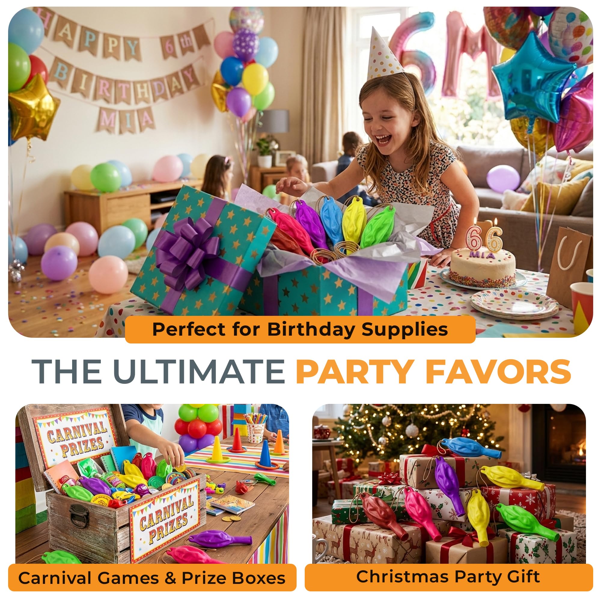 Giraffe Manufacturing neon blue punch balloons for vibrant party decor and game prizes.