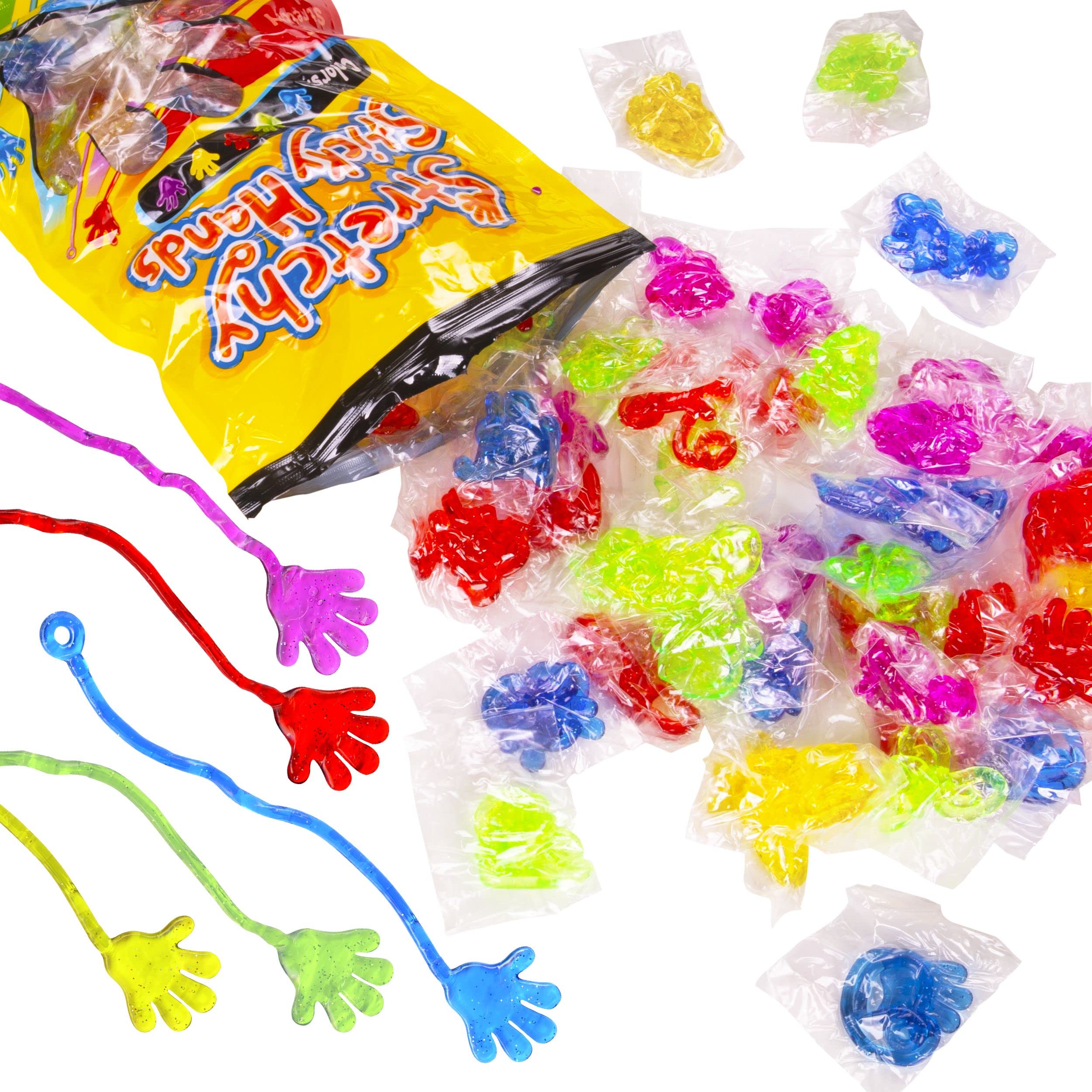 Giraffe Manufacturing sticky hands yellow bright Easter basket filler for kids.