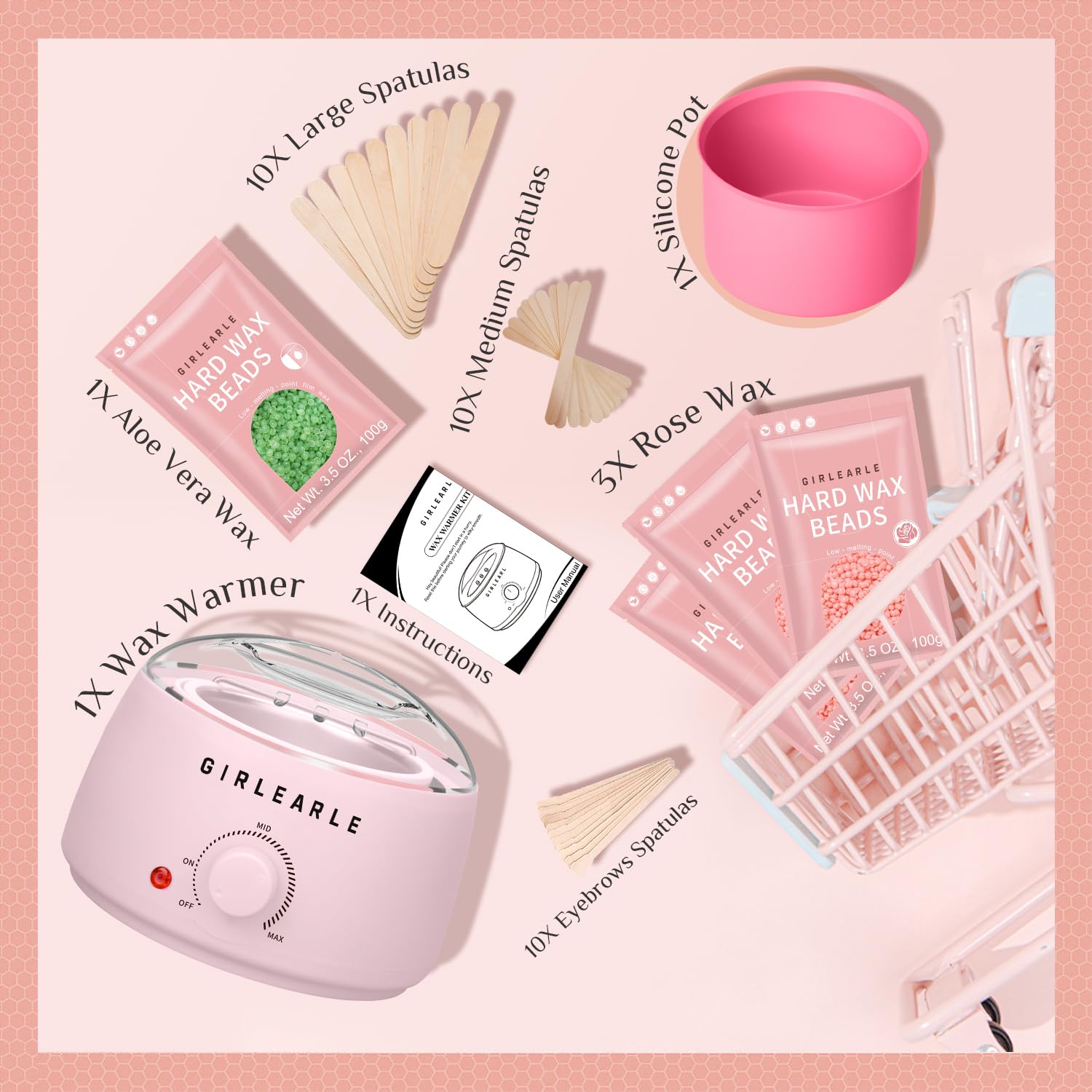 GIRLEARLE eyebrow waxing kit for clean lines and smoother skin.