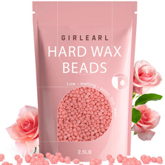 GIRLEARLE hard wax beads with rose oil close-up for gentle hair removal.