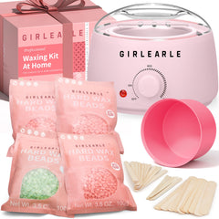 GIRLEARLE wax warmer with adjustable temperature for safer at-home hair removal.