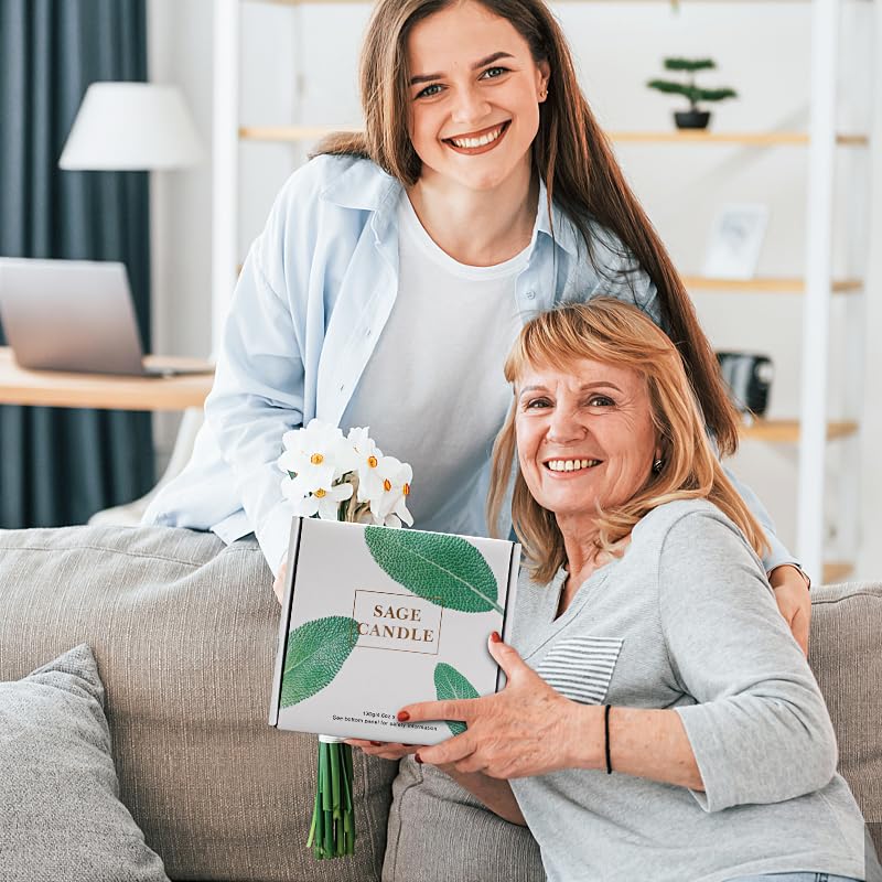 Gisly white sage candle enhances home decor with calming scent.