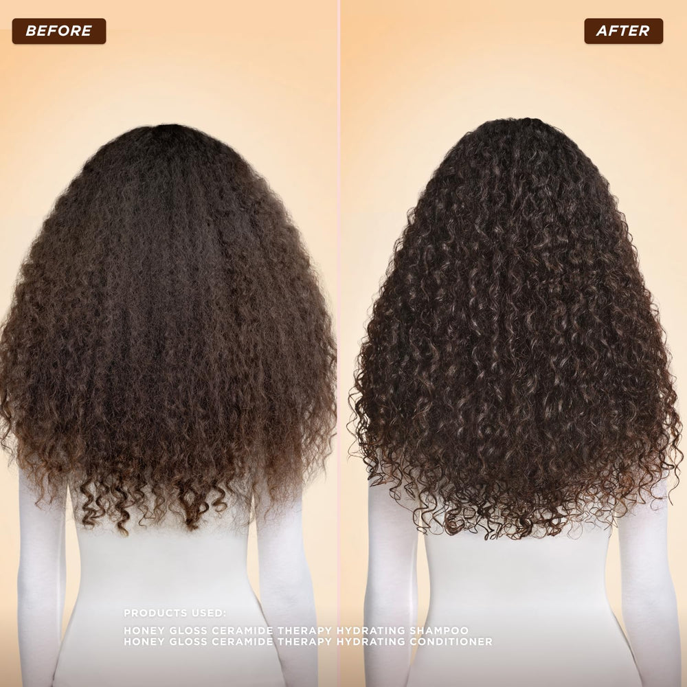 Gisou Ceramides exfoliation hair shine closeup conveys smoother cuticles and improved texture