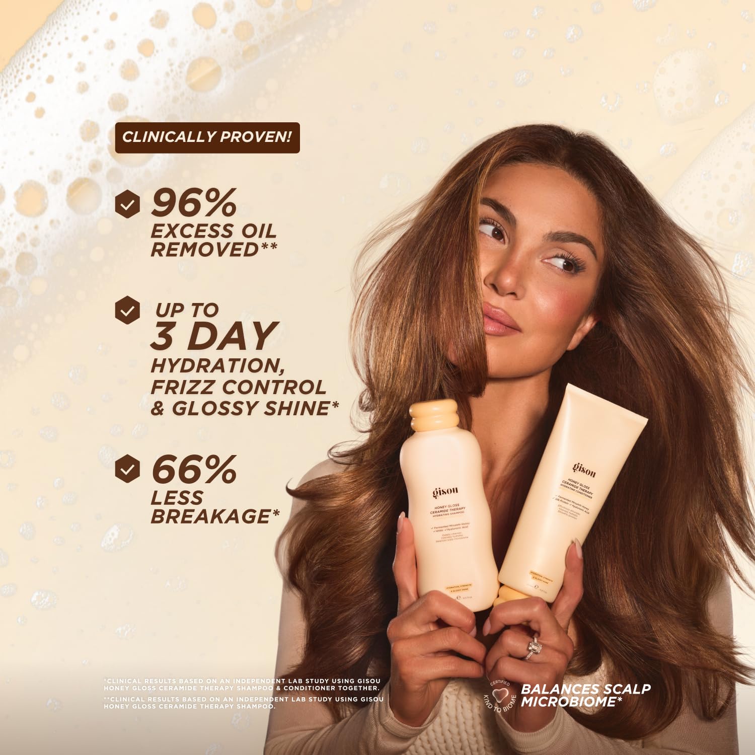 Gisou Fermented Mirsalehi Honey closeup highlights nourishing ingredient for scalp balance