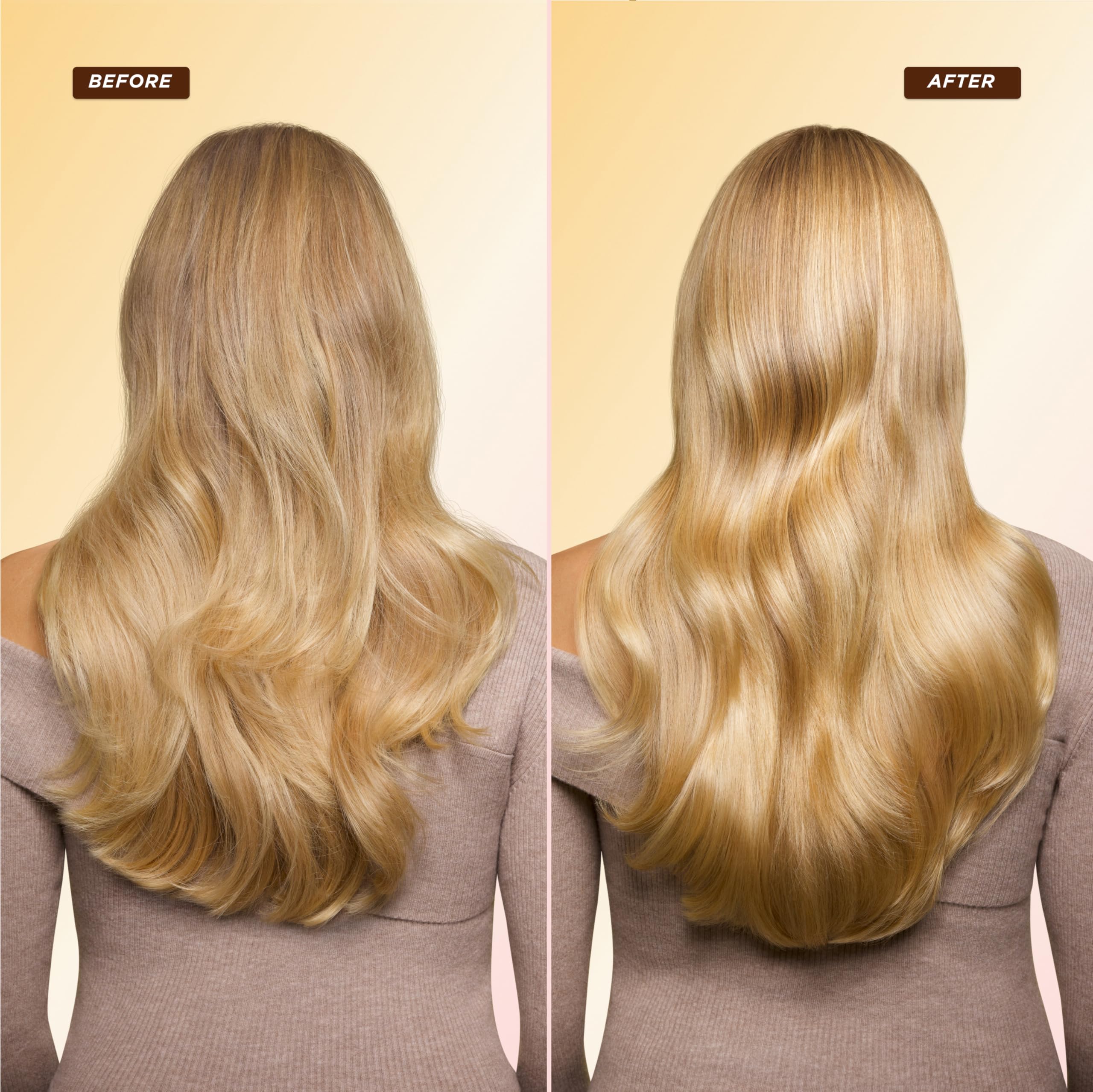 Gisou Honey Gloss Ceramide Therapy Mask application on mid-lengths shows easy use.