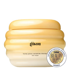 Gisou Honey Gloss Ceramide Therapy Mask ceramide focus illustrating strand strengthening.