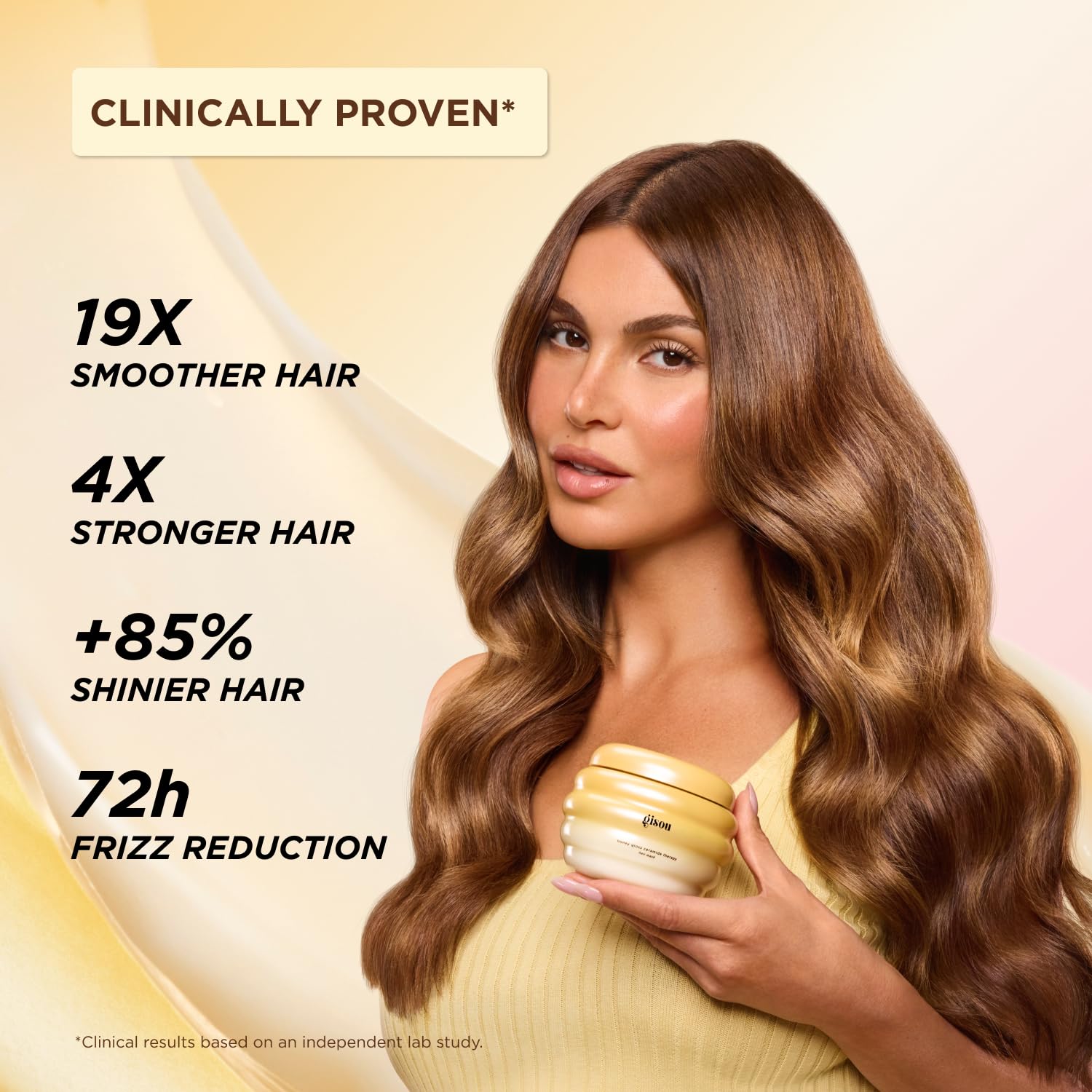 Gisou Honey Gloss Ceramide Therapy Mask ingredients list highlights natural hydration blend.