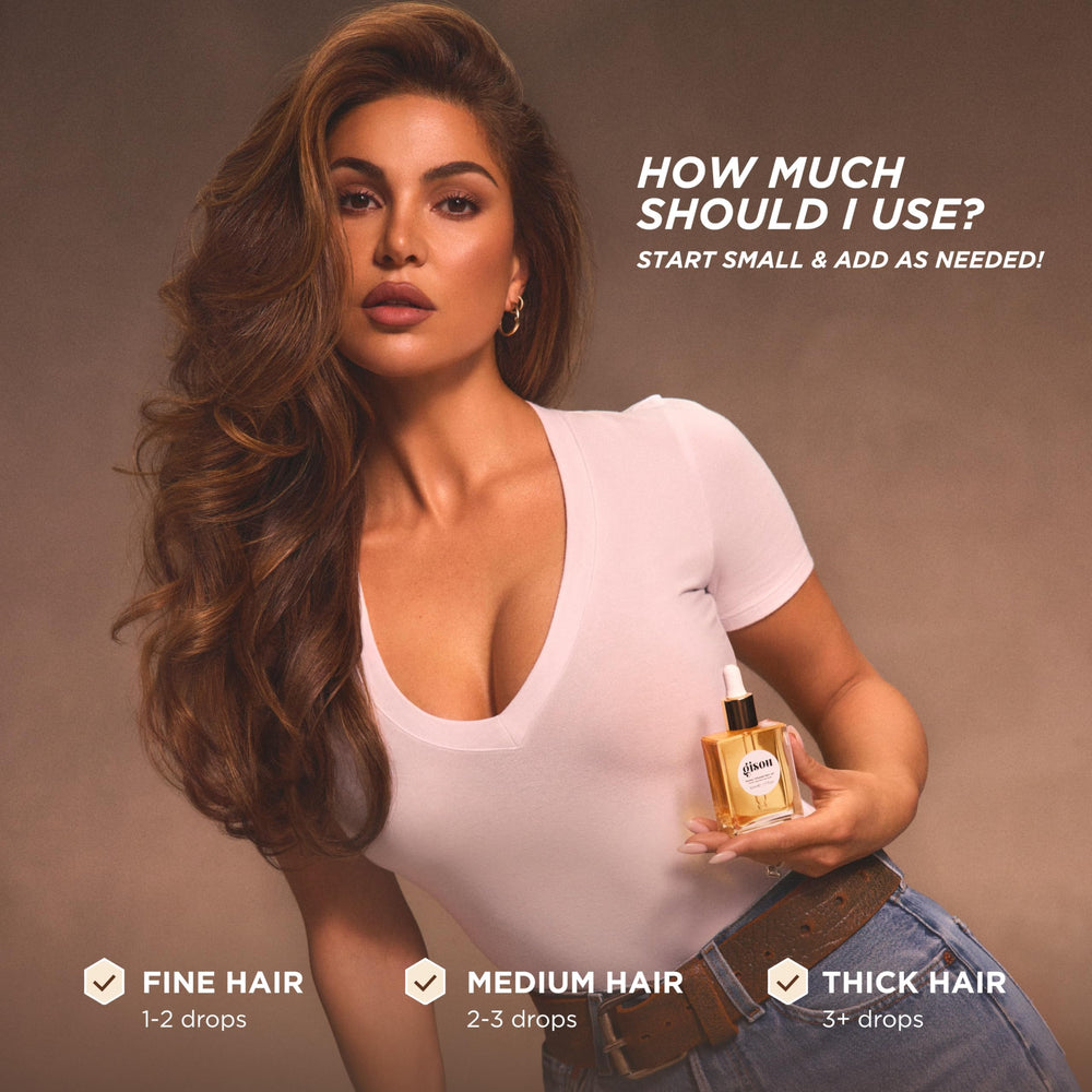 Gisou Honey Infused Hair Oil heat protection during styling
