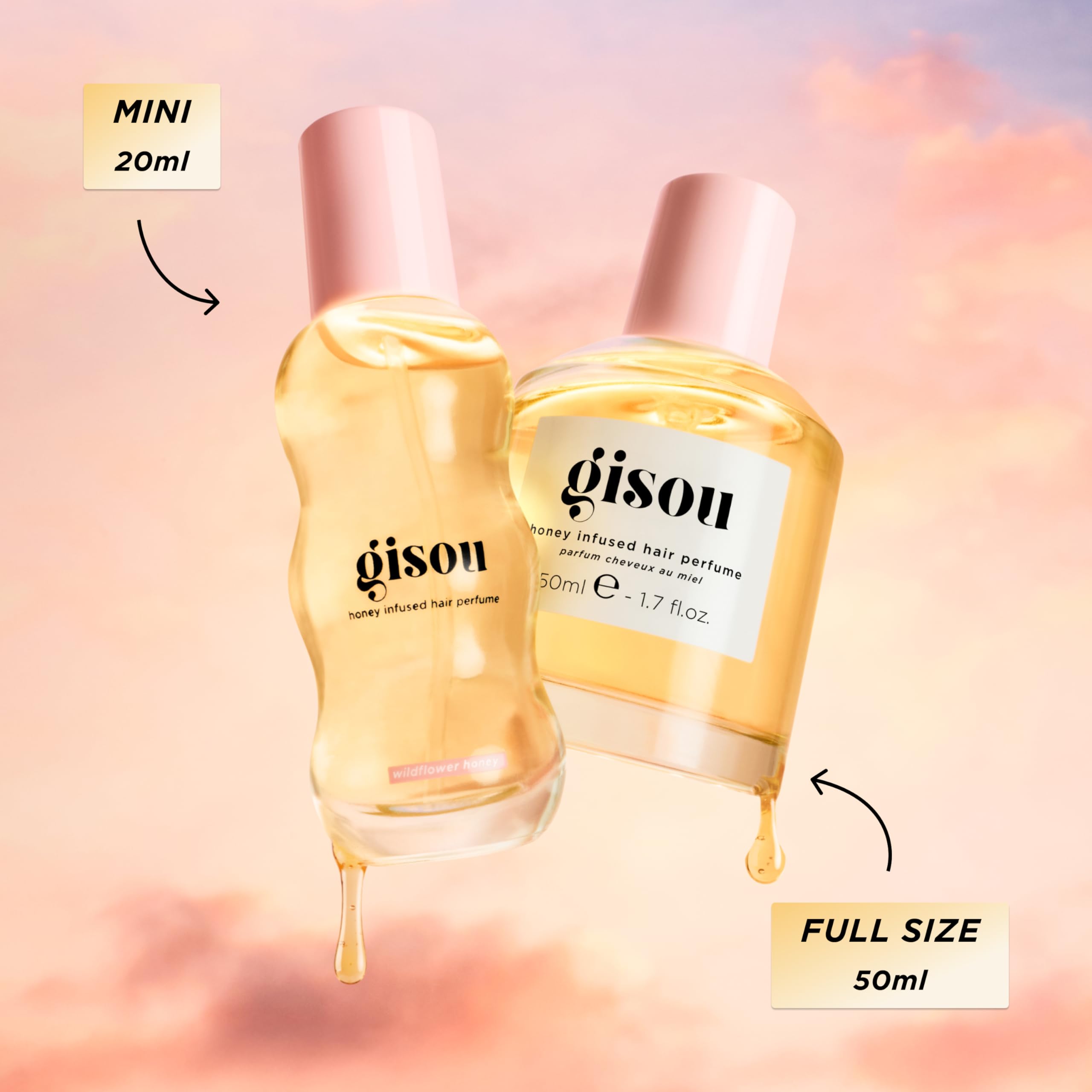 Three signature scents display packaging and color palettes.