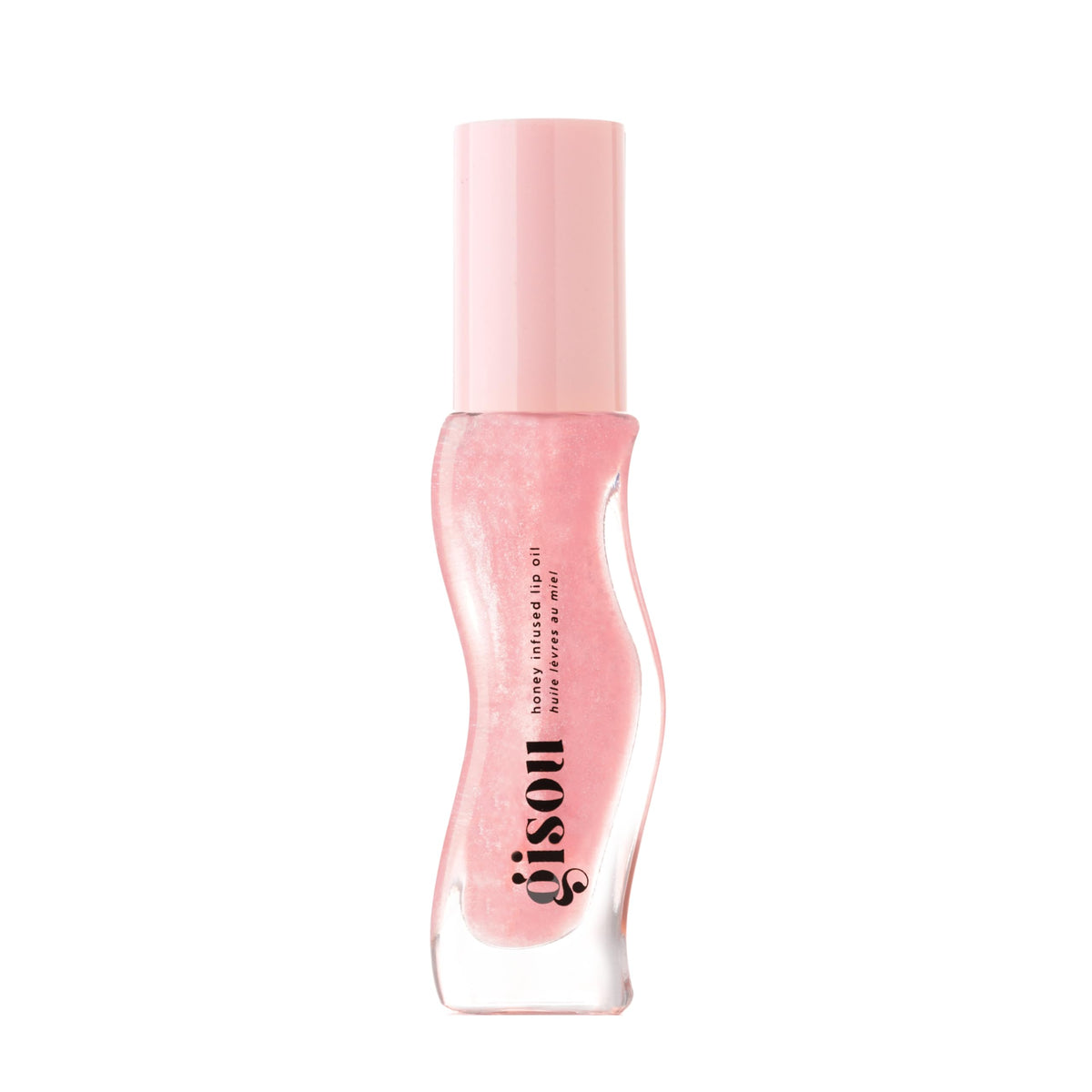 Gisou Honey Infused Lip Oil bottle close-up highlighting rich hydration.