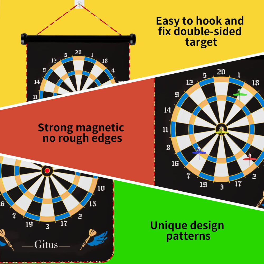 Gitus four-color darts offer visual variety and safety.