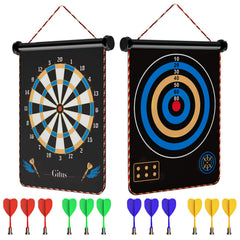 Gitus Magnetic Dart Board with colorful safe darts for wall-friendly play.