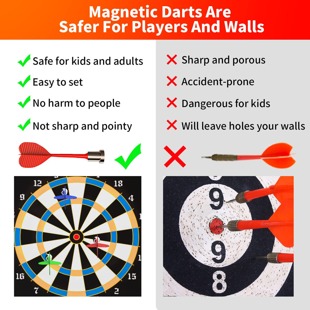 Gitus nylon magnetic surface keeps darts securely on the board.