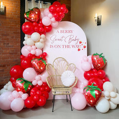 GIZIUXNE strawberry foil 27inch balloons create a bold centerpiece for celebrations.