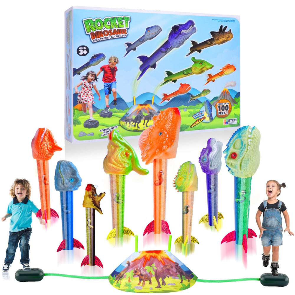 Gizzjoy Dinosaur Rocket Launcher Set for outdoor multi-player rocket fun.