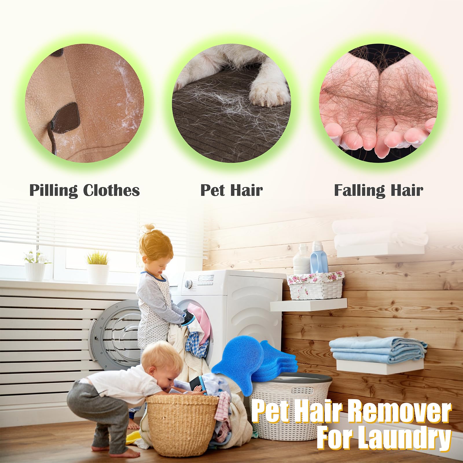 GJPSBEN pet hair remover laundry in dryer action helps lint-free fabrics