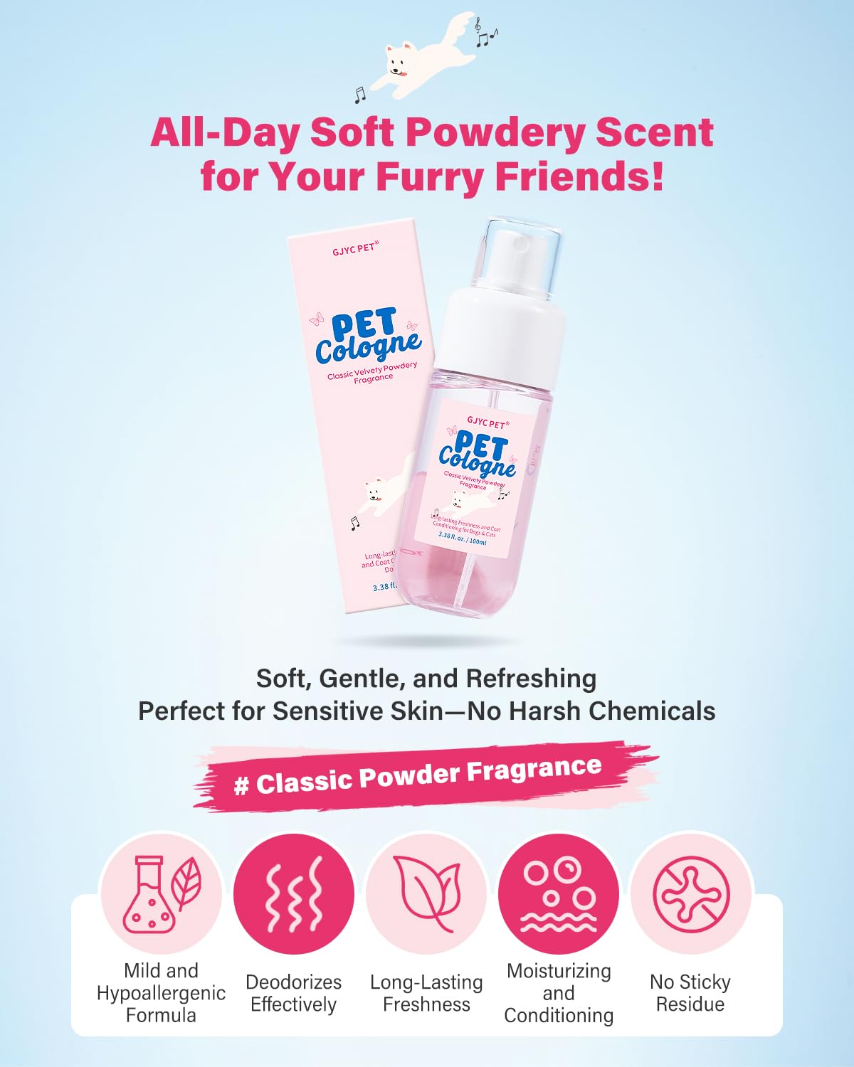GJYC PET spray mist for quick odor refresh between baths