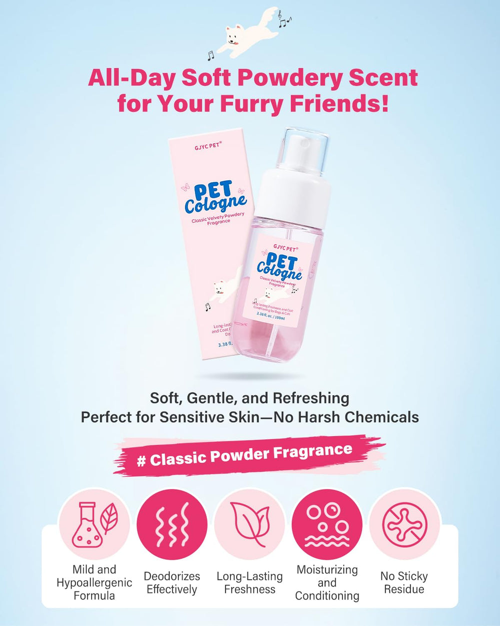 GJYC PET spray mist for quick odor refresh between baths