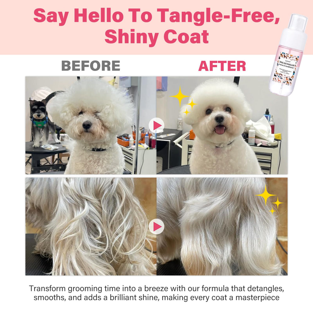 GJYC PET detangler bottle close-up highlighting nourishing oils