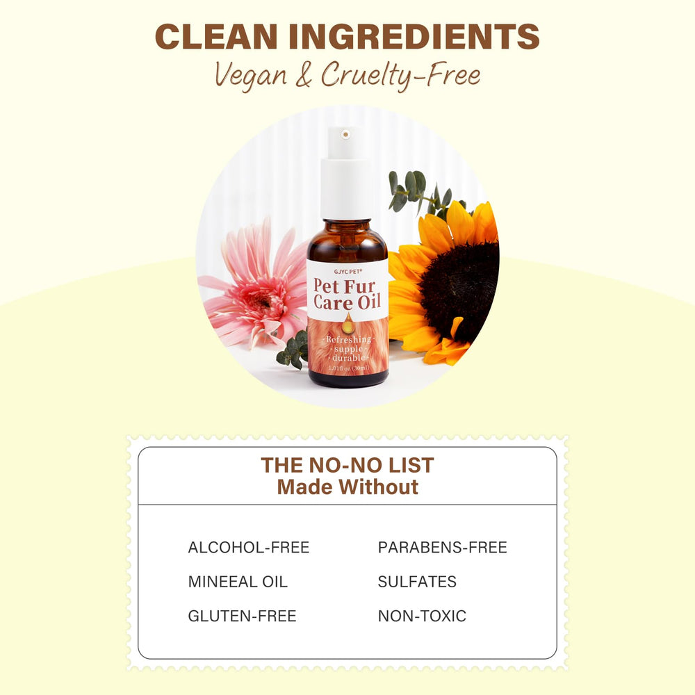 GJYC PET Fur Care Oil suitable for all pets and coat types.