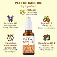 GJYC PET Fur Care Oil applied on cat coat for tangle-free fur.