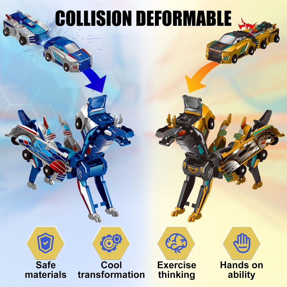Gkiozu dino-car transformation sequence showing quick car to dinosaur conversion