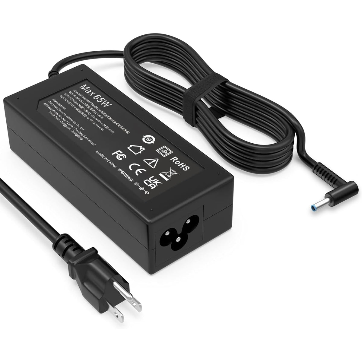 GKLSPL 65W blue-tip charger for HP laptops, reliable daily use.