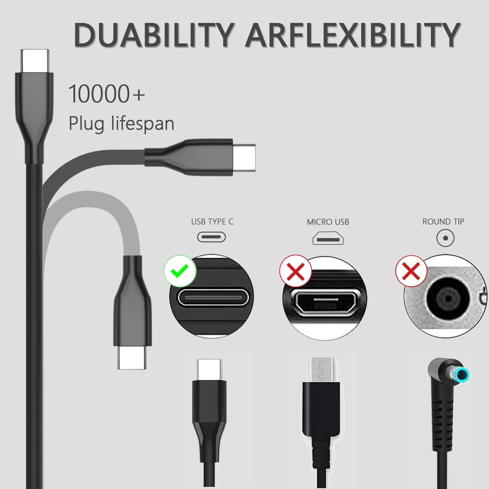 GKLSPL charger side view showcases a compact footprint for tight desk spaces.
