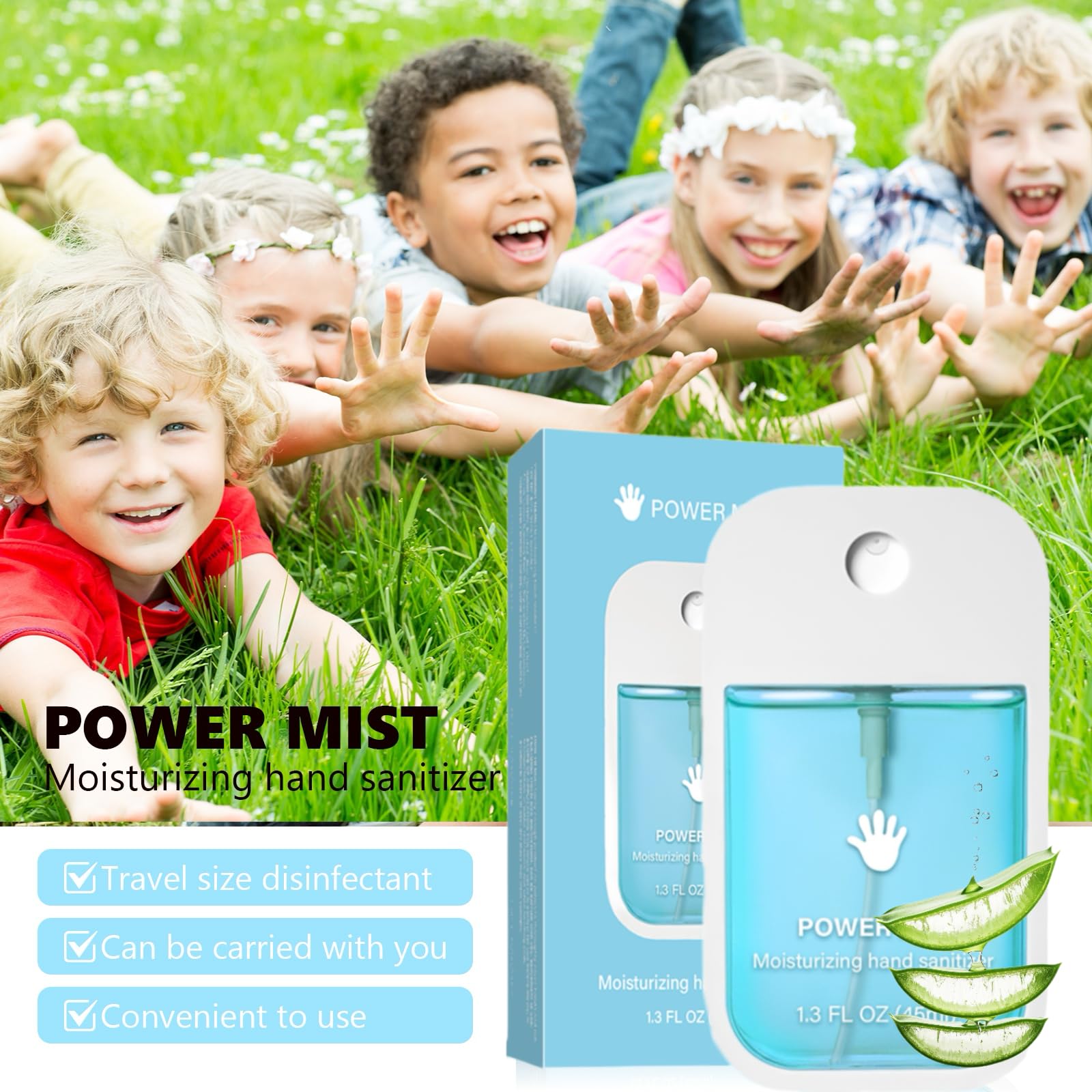 GKOKG spray action demonstrates even coverage across hands.