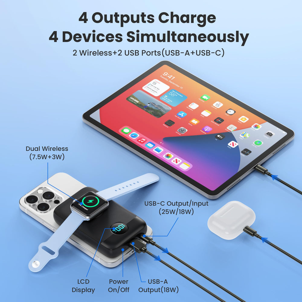 GKUTW 10800mAh battery capacity visual with display
